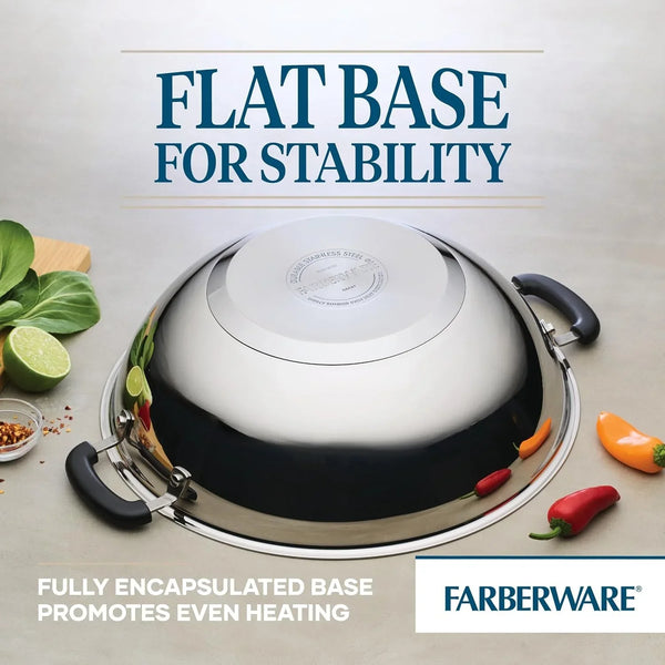 Brilliance Stainless Steel Wok/Stir-Fry Pan, Induction Suitable, Dishwasher and Metal Utensil Safe, 14 Inch - Stainless Steel5