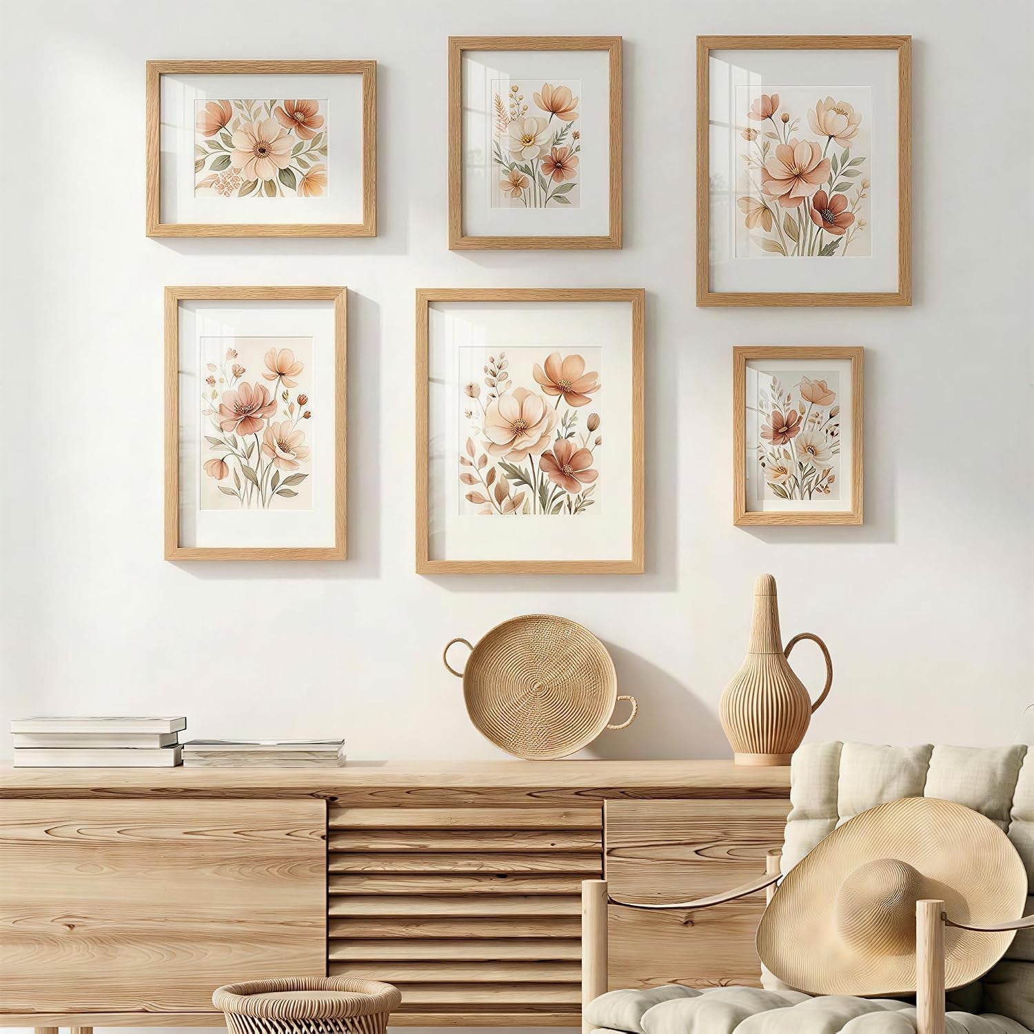 8x10-picture-frame-set-of-3-natural-oak-wood-frame-matted-to-5x7-photos