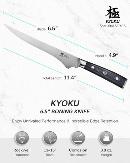 6.5" Boning Knife - High Carbon Steel Meat Filet Knife with Sheath5
