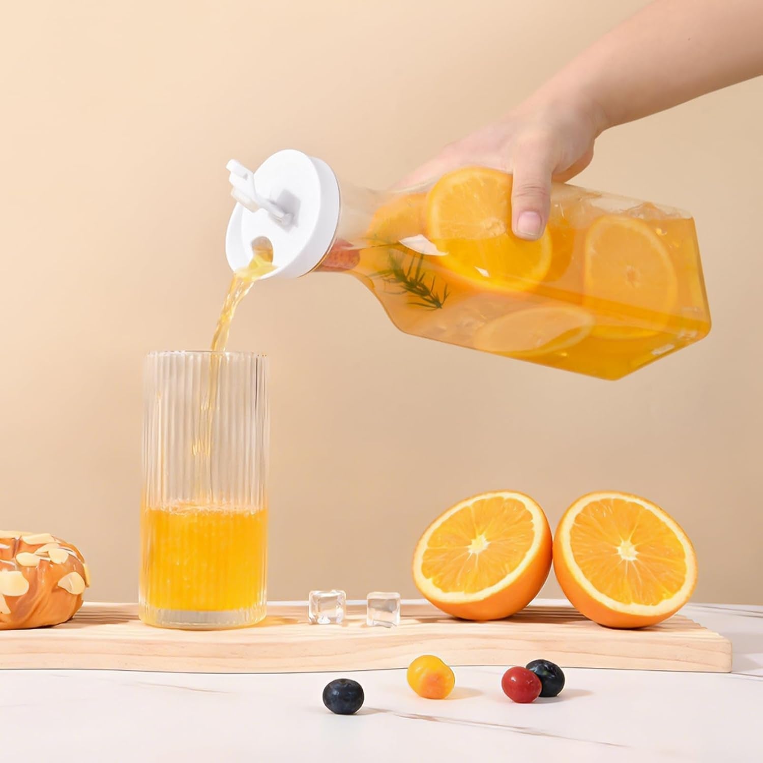 set-of-2-plastic-carafe-with-lid-50-oz-mimosa-bar-supplies-large-plastic-water-pitcher-square-base-juice-containers-for-party-milk-container-beverage-containers-for-fridge-hand-wash-only