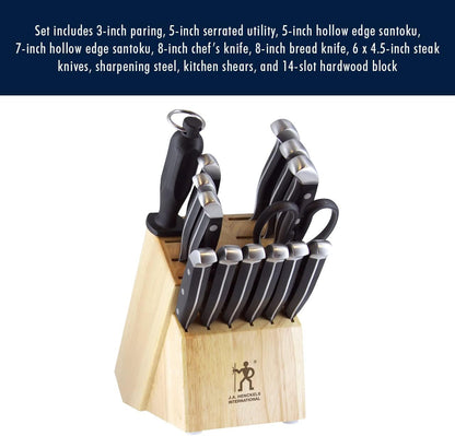 Henckels Statement 15-Pc Knife Block Set, Razor-Sharp, German Engineered | Informed by 100+ Years of Mastery. Dishwasher Safe, Comfortable Grip Ideal for Everyday Cooking. High Quality Stainless Steel11