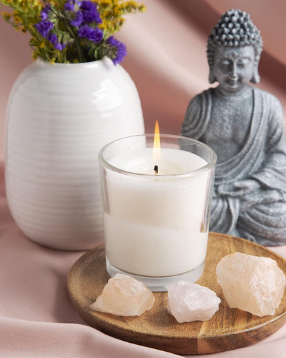 Set of 4 White Votive Candles, Clear Glass Filled Unscented Soy Wax Candle for Home Décor Weddings Spa Holidays Party and DIY8