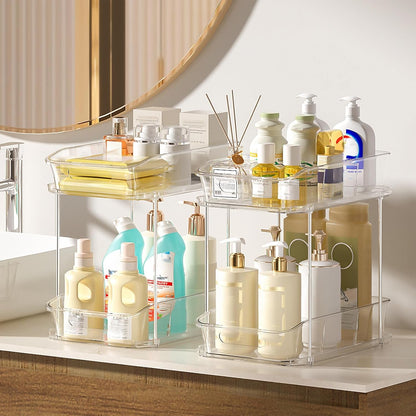 Bathroom under Sink Organizers and Storage, 2 Pack, Clear6