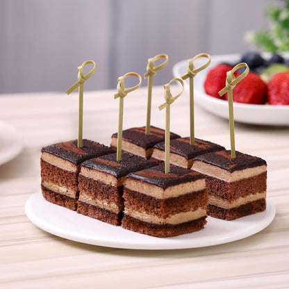 200 PCS Cocktail Picks, Fancy Toothpicks for Appetizers, Mini Food Sticks | Natural Bamboo Knot Skewers, 4.7 Inch Tooth Picks for Drinks Fruit Charcuterie, Cocktail Garnish Accessories, Party Supplies8