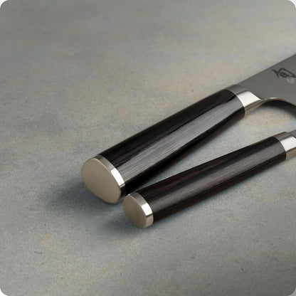 Shun Classic 2 Piece Starter Set | Includes 8" Chef and 3.5" Paring Knives, Handcrafted, VG-MAX Core, Damascus Stainless Steel Cladding, Pakkawood Handle4