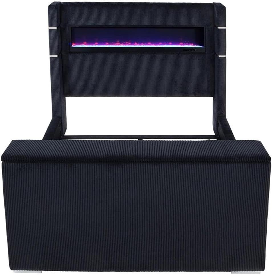 california-king-wingback-tv-bed-pine-frame-black-faux-fur-style-corduroy-flame-visualizer-headboard-hidden-motorized-tv-mount-usb-ports-modern-bedroom-furniture-for-tech-forward-use
