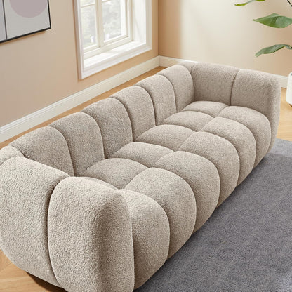 88" Oversized Boucle Sofa, Upholstered Tufted Cloud Couch, Camel6