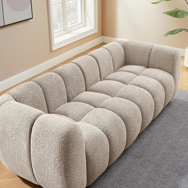 88" Oversized Boucle Sofa, Upholstered Tufted Cloud Couch, Camel6