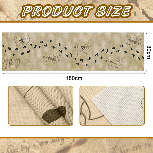 1 Pcs Footprint Map Magical Wizard Table Runner Wizard Party Decor2