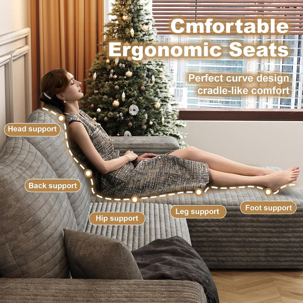 108" Sectional Couches for Living Room Modern Modular Sofa with L-Shape Couchs Upholstered Boneless Couch Deep Seat Sectional Couch with Chaise5