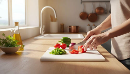 Large Cutting Board, Dishwasher- Safe Plastic Chopping Board for Kitchen with Easy Grip Handle, 11In by 14In, White7