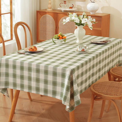 Cotton Square Tablecloth Green Checkered Tablecloths Spring Outdoor Table Cloth for Card Table Tablecloth (Green,70"X 70",Square)1