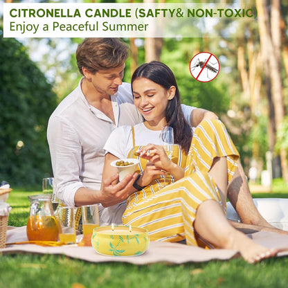 Citronella Candles Outdoor, 4 Pack 8OZ Citronella Candle for Patio, 2 Wick Lemongrass Candle, Natural Soy Wax Scented Candles Long Burning for Indoor Outdoor Camping Garden Summer Vocation4