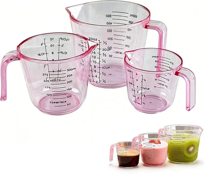 Pink Measuring Cups Set - 3Pc 150Ml/300Ml/600Ml1