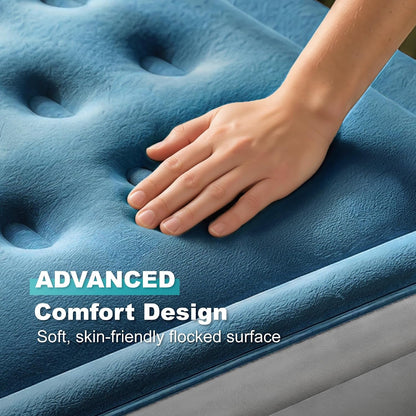 Full Air Mattress with Built-In Pump, 18” Raised Blow up Mattress - 600 Lbs Max Honeycomb Design, 3-Min Inflation, Waterproof Velvety Top, Ideal for Home, Guests & Camping, Colchon Inflable5