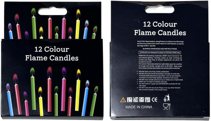 Colorflame Multicolor Birthday Cake Candles Happy Birthday Candles Colorful Candles Holders Party Gathering, Unscented (12Pcs)5