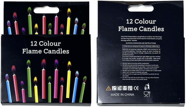 Colorflame Multicolor Birthday Cake Candles Happy Birthday Candles Colorful Candles Holders Party Gathering, Unscented (12Pcs)5
