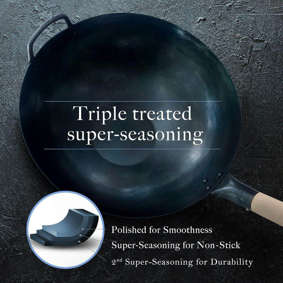 pre-seasoned-blue-carbon-steel-flat-bottom-wok-14-inch-chinese-pow-wok-traditionally-hand-hammered-woks-and-stir-fry-pans