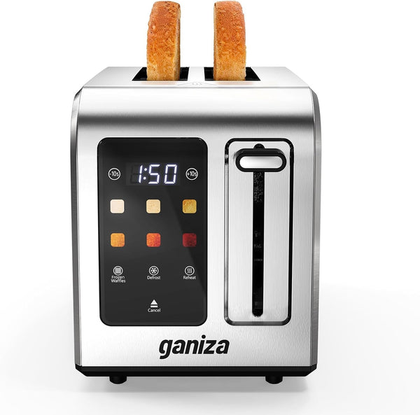 Toaster 2 Slice with Touchscreen Smart Toasters Wide Slot, Max 925W | Full Stainless Steel, Digital Countdown Timer, Touch Screen, Defrost Reheat Cancel, +/-10S Fine-Tune, Removable Crumb Tray1