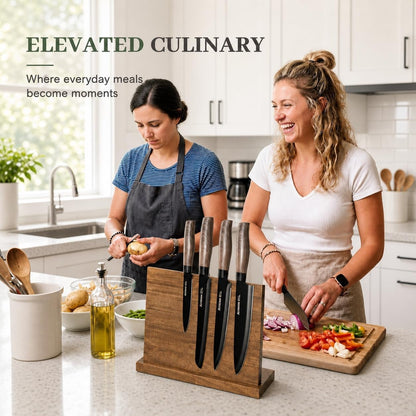 Knife Set, 13-Piece Kitchen Knives Set with 6 Blade Guards, Black Anti-Rust & Non-Stick Coating, Dishwasher Safe Stainless Steel Knives, Ergonomic Handle, Perfect for Holiday Gifts2
