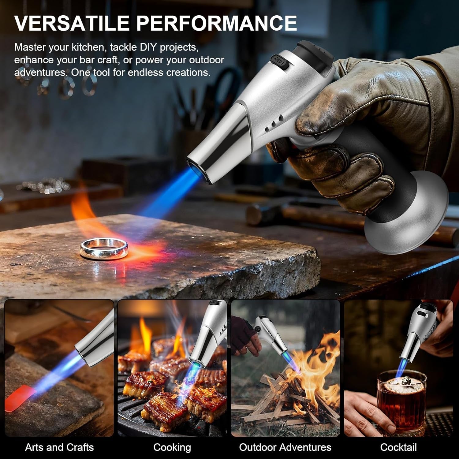 kitchen-butane-torch-with-safety-lock-for-baking-crafts-steak-2500-f-adjustable-continuous-flame-one-button-piezo-ignition-ergonomic-comfort-grip-3-refill-adaptersbutane-not-included