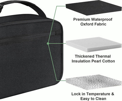 Kids Lunch Box for Boys Girls Lunch Bag Insulated Durable Lunchbox Children Lunch Tote Bag for School Black5