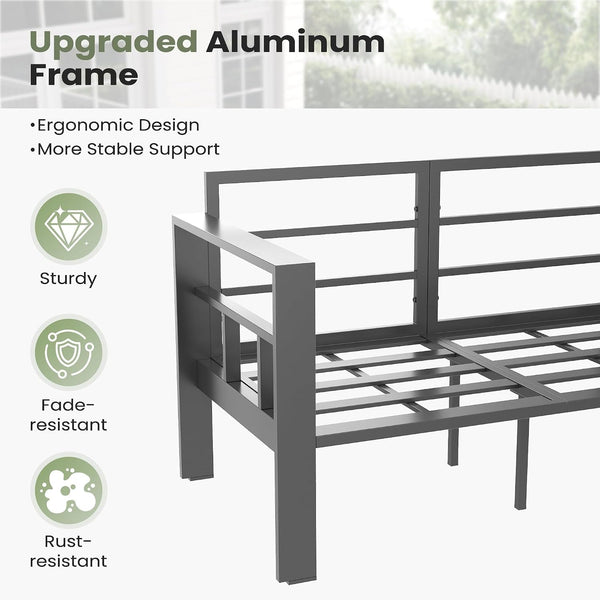 5 Piece Aluminum Patio Furniture Set with Thick Cushions and Coffee Table3