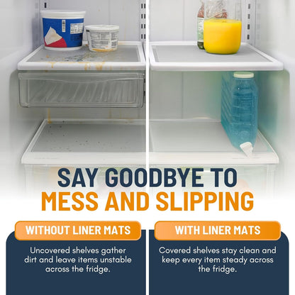 Refrigerator Liners for Shelves (8 Pack) by Linda’S Essentials - Non-Adhesive Drawer and Shelf Liner, Bpa-Free Fridge Mats for Kitchen & Cabinets, Easy to Clean, Ideal Household Essentials (Clear)5