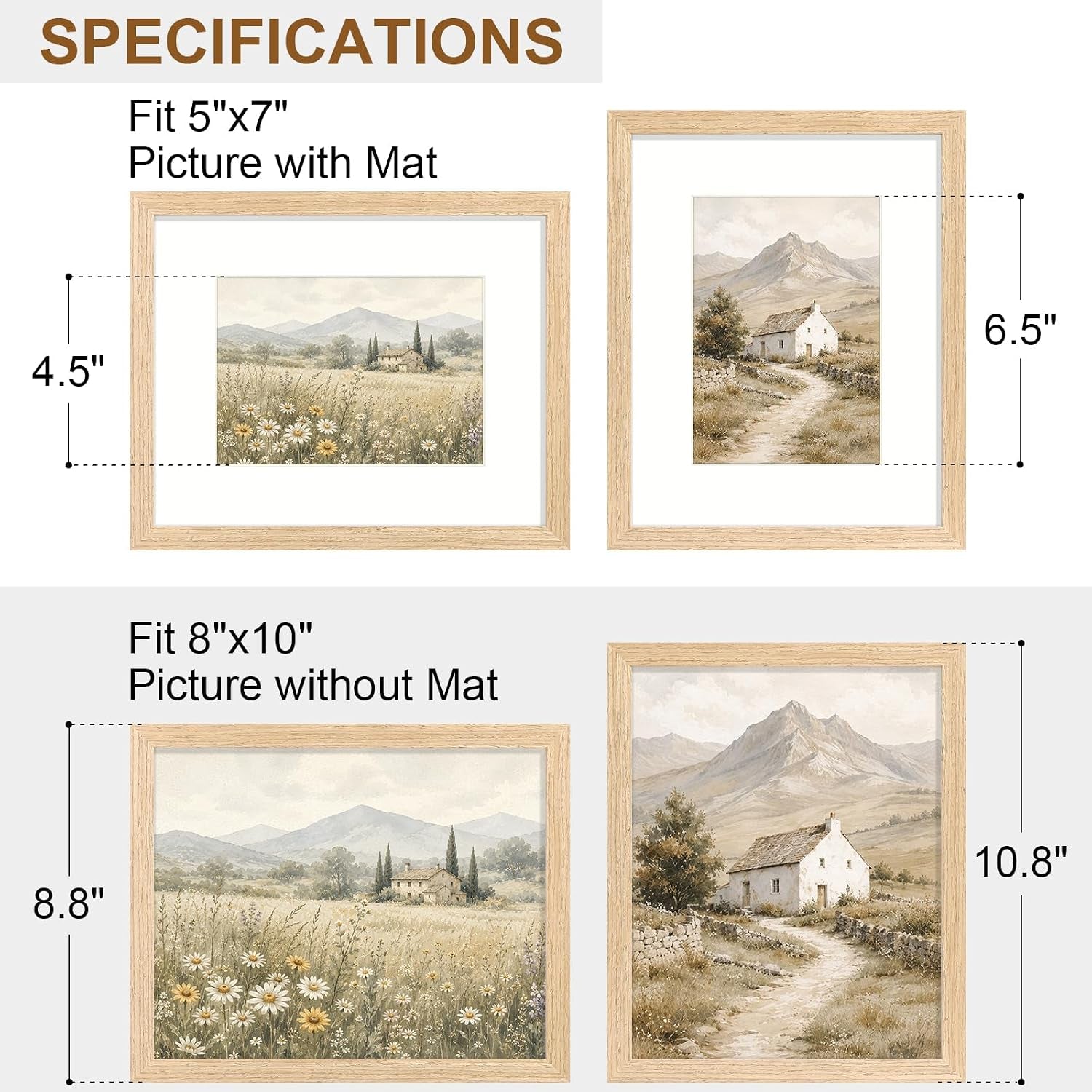 solid-wood-8x10-picture-frame-with-mat-natural-4-pack