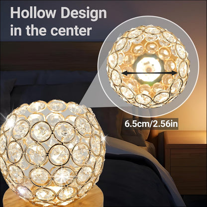Crystal Mood Table Lamp, Voice Control K9 Glass Sphere Light, Wood Base5