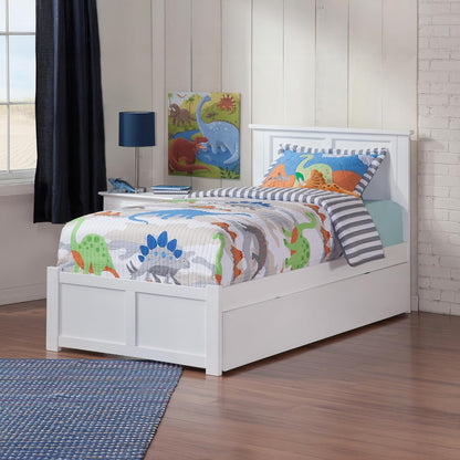 , Madison Twin XL Platform Bed with Footboard & Twin XL Trundle, White3