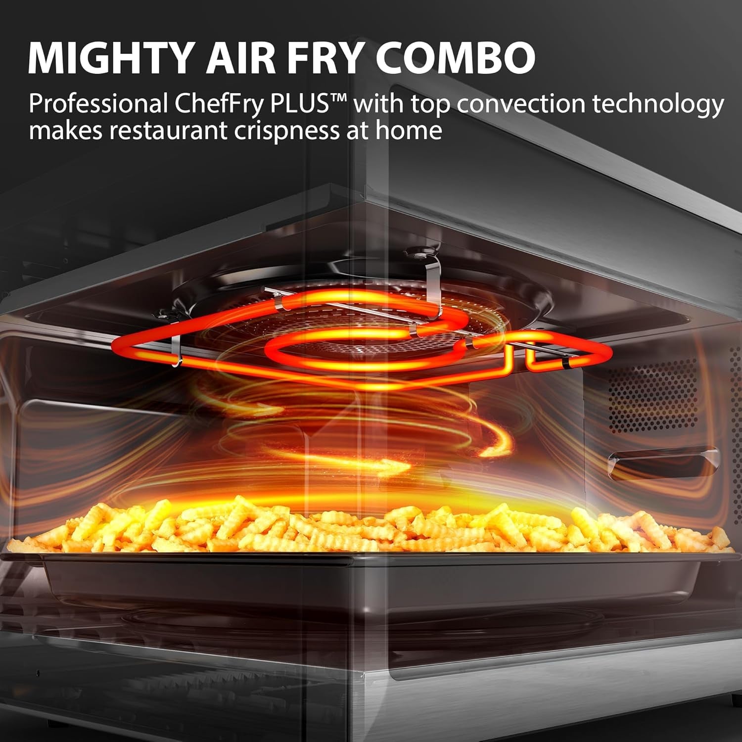 optichef-pro-max-air-fryer-combo-microwave-oven-1-3-cu-ft-1100w-2-4-inch-color-screen-origin-inverter-technology-smart-microwave-sensor-compatible-with-alexa-countertop-silver