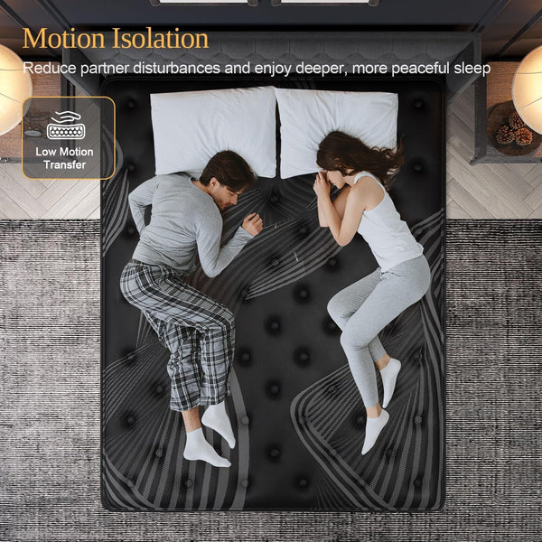 Queen Mattress, 14 Inch Hybrid Mattresses, Medium-Firm Feel with Pocket Springs & Cooling Gel Memory Foam, Certipur-Us Certified for Enhanced Support, Cooling & Motion Isolation3