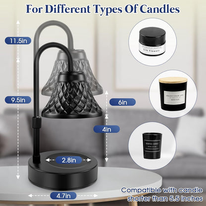 Adjustable Candle Warmer Lamp with Timer: Candle Lamps Fits All Candle Jar Home Decor - Wax Warmer for Scented Wax - Birthday Gifts for Women6