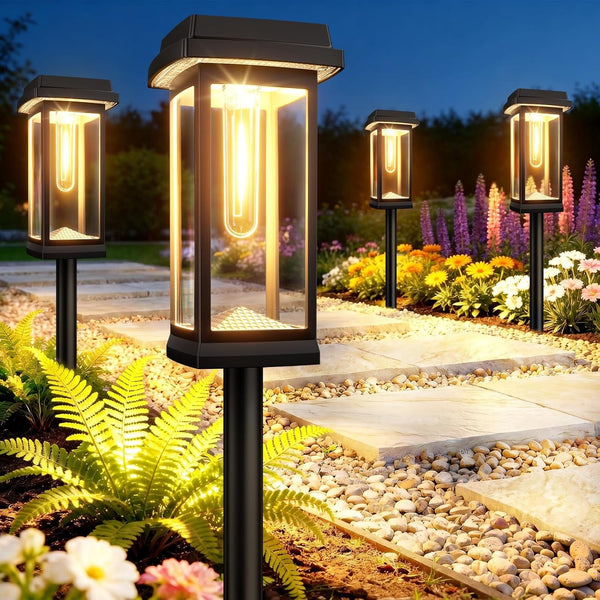 Solar Pathway Lights Outdoor, 8 Pack Upgraded Solar Garden Lights Solar Powered, Solar Lights Outdoor Waterproof IP65, 15 Hours Outdoor Solar Lights for Yard Patio Landscape Walkway Driveway Decor1