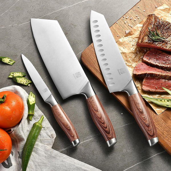 3-Piece Professional Chef Knife Set - Ultra-Sharp Kitchen Knives with Ergonomic Steel Handle, Ideal for Home, Outdoor, Camping, BBQ, and Gifts for Men8