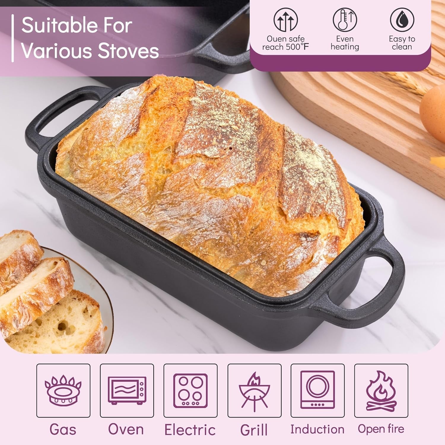 cast-iron-loaf-pan-with-lid-9x5-inch-sourdough-pan-2-in-1-loaf-pans-for-baking-bread-even-heat-distribution-for-sourdough-homemade-bread