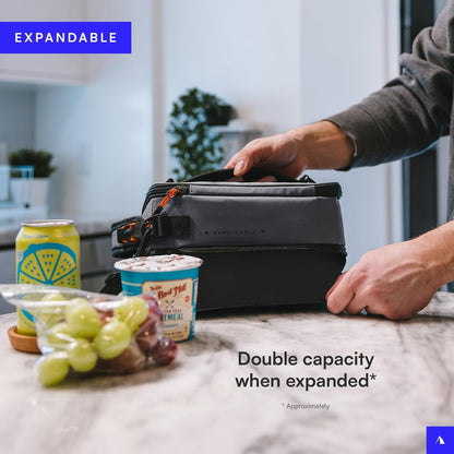 Titan Fridge Cold Expandable Lunch Box with 2 Ice Packs, Sharkskin Gray6