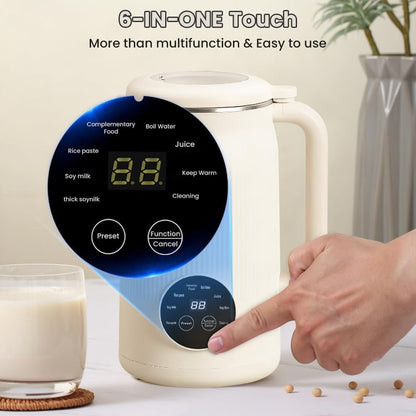 8 in 1 Nut Milk Maker,40Oz Soy Milk Maker Machine with 10 Blades, for Homemade Oat, Nut, Soy, Juice, Plant-Based with Delay Start/Self Clean Features Self-Cleaning and Scheduled Timer Functions3