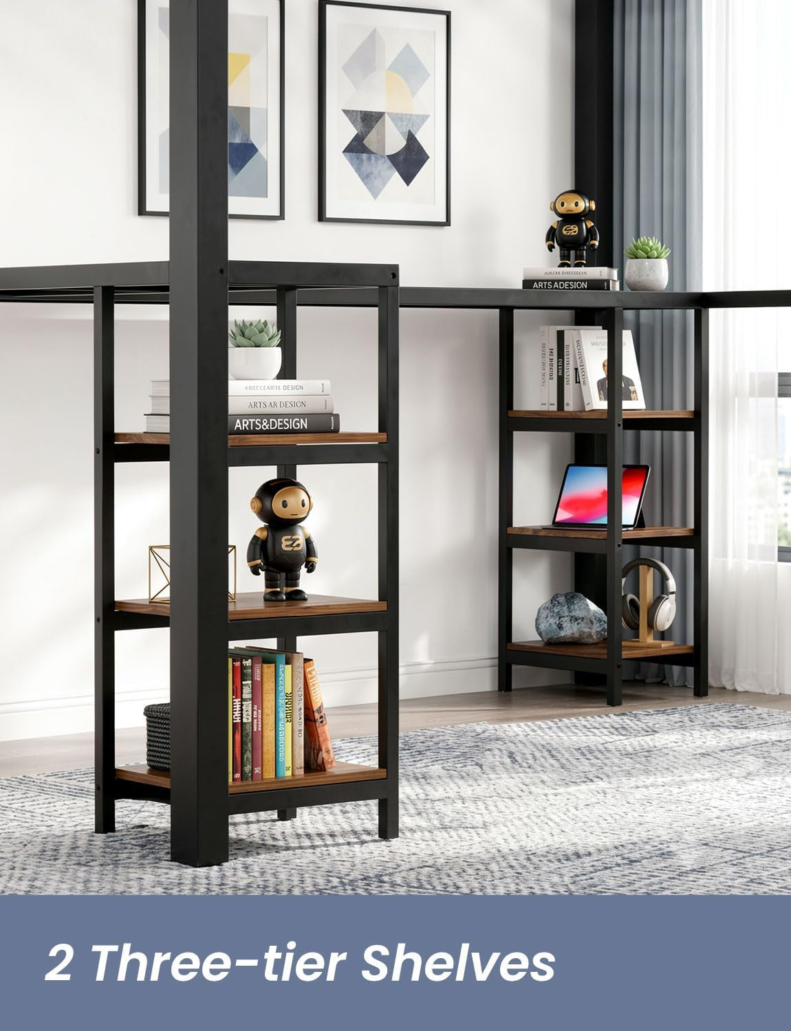 full-size-loft-bed-with-desk-shelves-and-clothes-rack-black