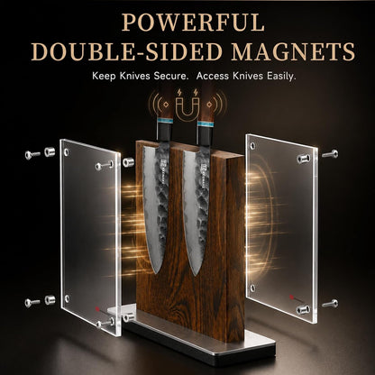 Magnetic Kitchen Knife Block Holder with Acrylic Shield2