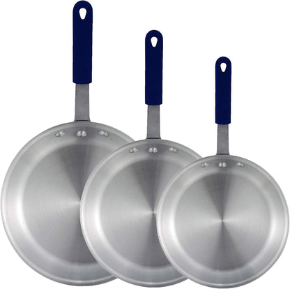 Frying Pan Set - Commercial Aluminum Restaurant Fry Pans Skillets - 7 Inch, 8-Inch, 10 In. Cookware Set with Silicone Sleeve Commercial Grade1
