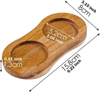 And Pepper Mill Wooden Tray 2.05 Inch Inner Diameter 2 Slots Seasoning Mill Tool Spice Holder for Hotel3