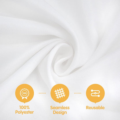 6 Pack White round Tablecloths 120 Inch for 60" Tables2