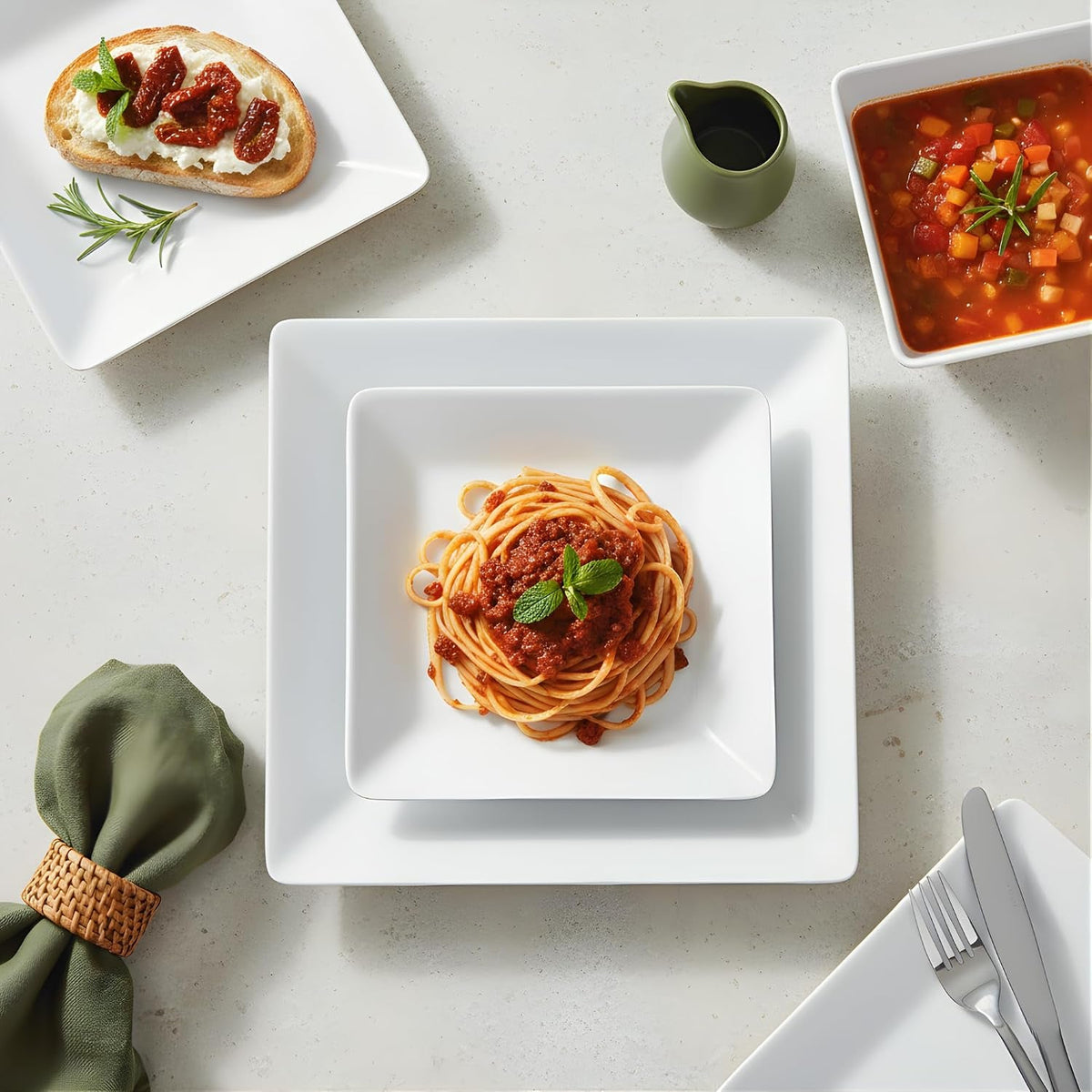 12-piece-melamine-dinnerware-sets-square-service-for-4-white