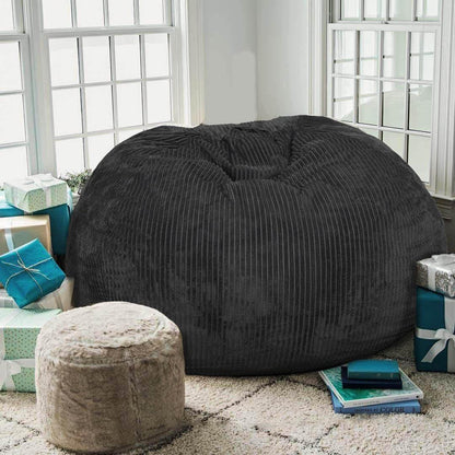 Bean Bag Chair, with Faux Rabbit Fur Cover for Teens and Kids, with Filling Memory Foam Bean Bag Chairs, Soft Faux Fur Fabric, 2.5 Feet round Fluffy Bean Bag Sofa Essential for Reading Games6