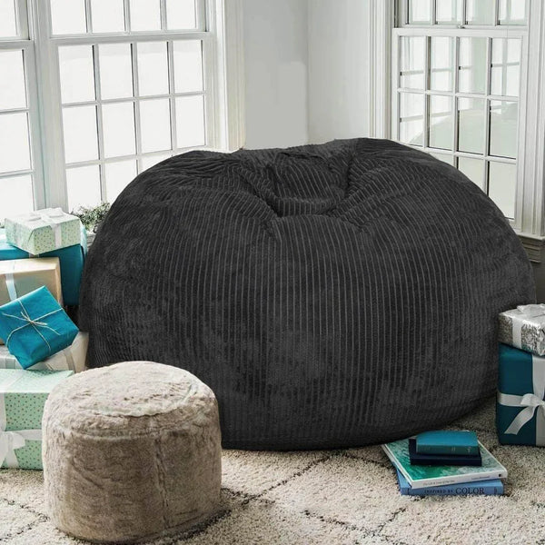 Bean Bag Chair, with Faux Rabbit Fur Cover for Teens and Kids, with Filling Memory Foam Bean Bag Chairs, Soft Faux Fur Fabric, 2.5 Feet round Fluffy Bean Bag Sofa Essential for Reading Games6