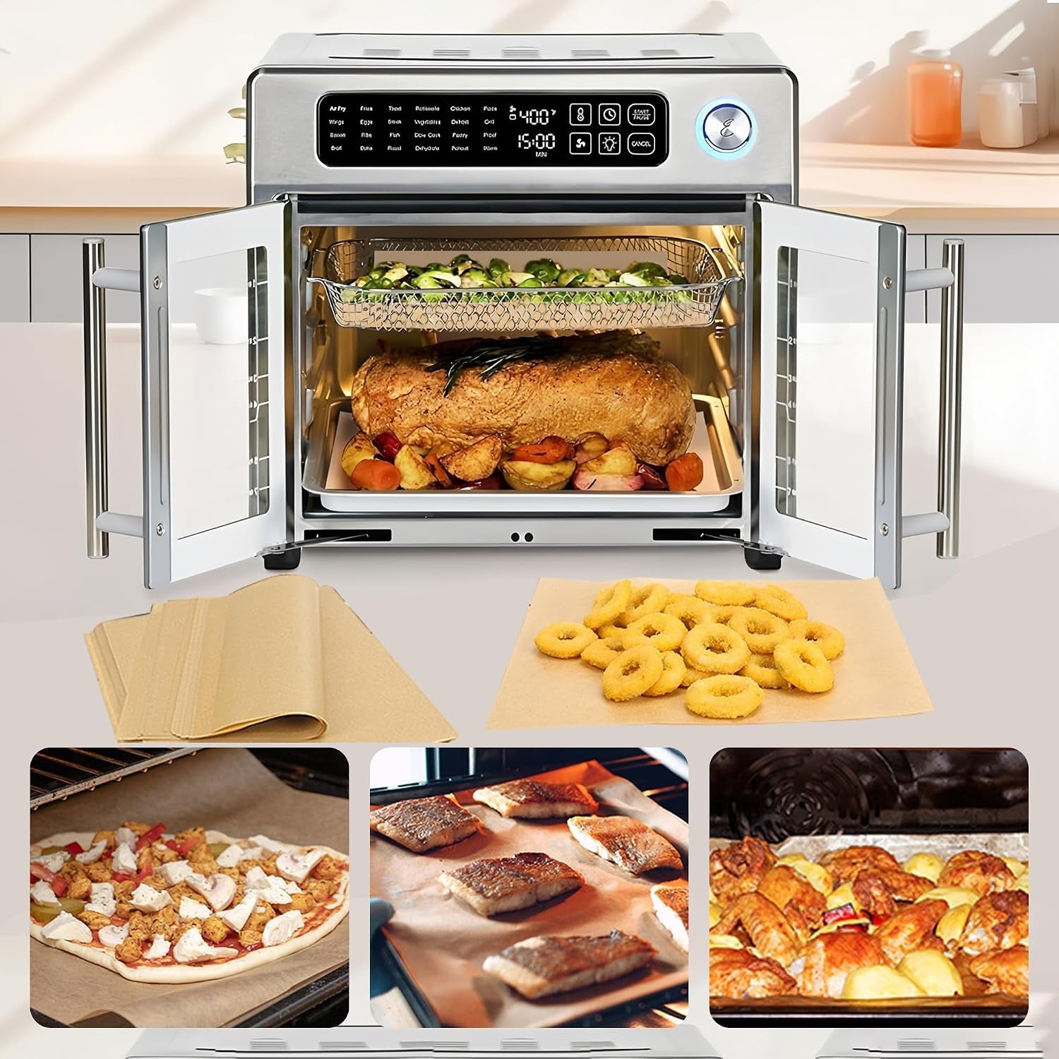 120pcs-air-fryer-liners-disposable-for-emeril-lagasse-26qt-air-fryer-unbleached-non-stick-parchment-paper-sheets-accessories-for-emeril-lagasse-french-door-360-air-fryer-26qt-toaster-oven