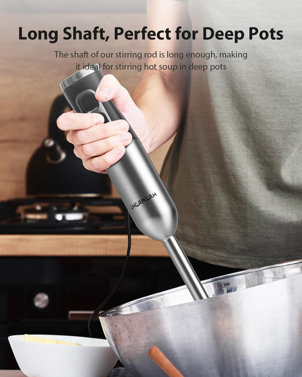 1000W Powerful Immersion Blender Handheld, 2026 New Update Hand Blender with 25-Speed and Heavy-Duty Copper Motor (Silver)5