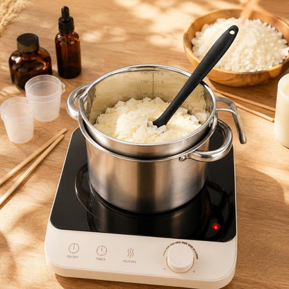 Double Boiler Pot Set with Silicone Spatula, 2000ML/1.8QT Chocolate Melting Pot with 2800ML/2.54QT Stainless Steel Pot, Candy Melting Pot, Chocolate Melter for Butter, Caramel, Cheese, Wax,7
